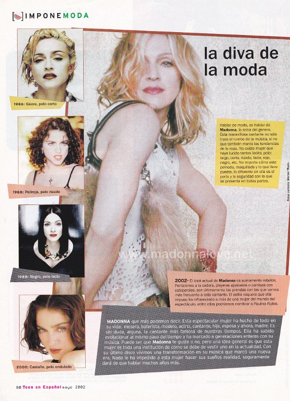 2002 - May - Teen en espanol - Spain - La diva de la moda