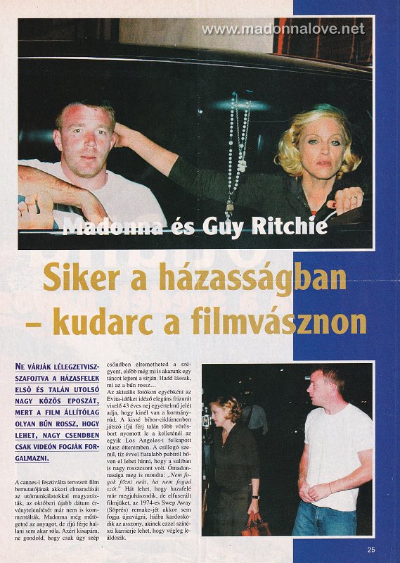 2002 - Unknown month - Unknown magazine - Hungary - Madonna es guy ritchie - Siker a hazassagban - kudarc a film