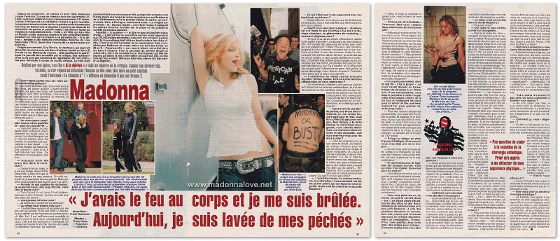 2003 - June - Cine tele revue - France - Madonna j'avais le feu au corps et je me suis brulee. Aujord hui - je suis lavee de mes peches