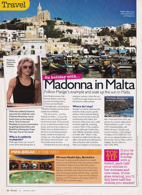 2003 - March - Closer - UK - Madonna in Malta