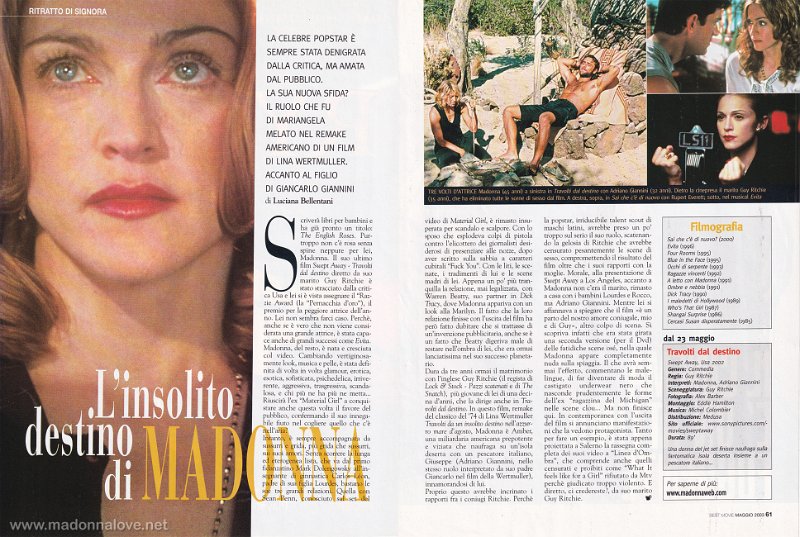 2003 - May - Best movie magio - Italy - Linsolutio destino di Madonna