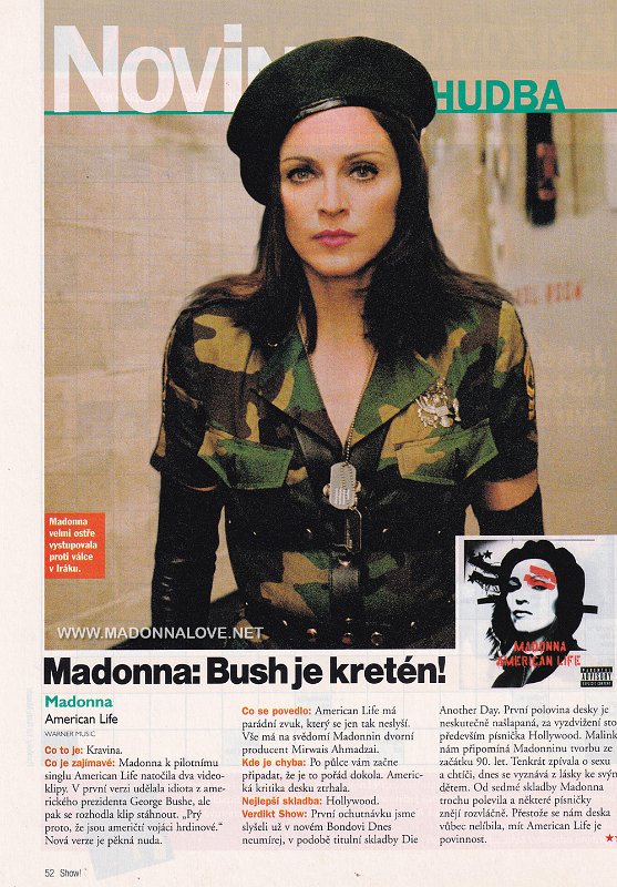 2003 - Unknown month - Show - Czech Republic - Madonna Bush je kreten!