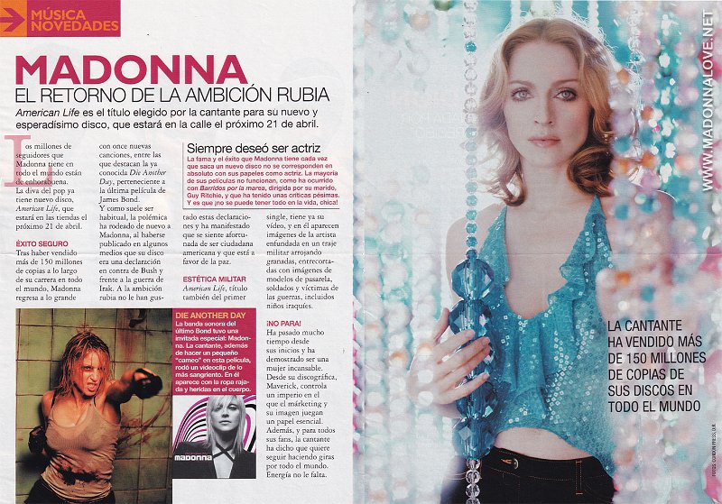 2003 - Unknown month - Unknown magazine - Spain - Madonna el retorno de la ambicion rubia
