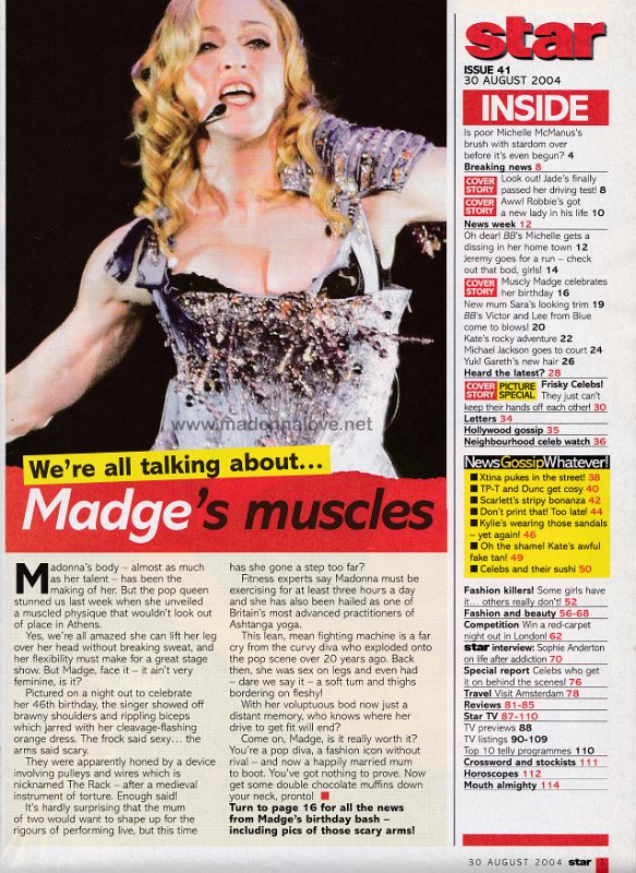2004 - August - Star - UK - We're all talking about Madge's muscles
