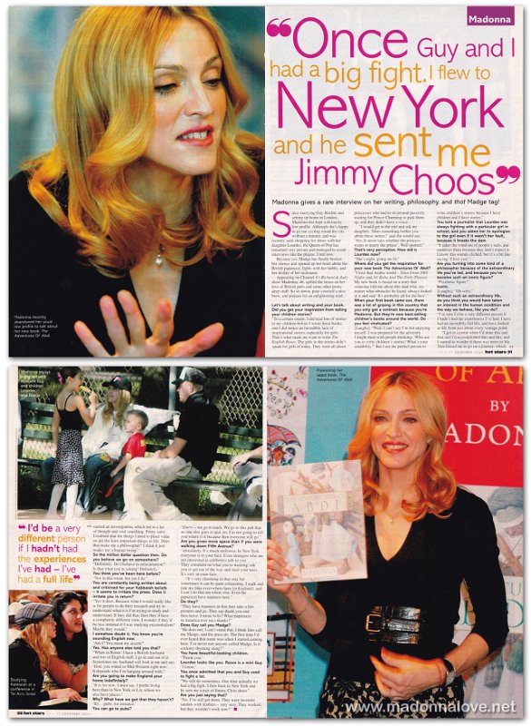 2004 - December - Hot Stars - UK - Once guy and I had a big fight. I flew to new york and he sent me Jimmy choos