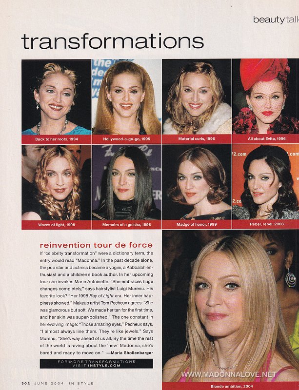 2004 - June - InStyle - USA - Transformations - Reinvention tour de force