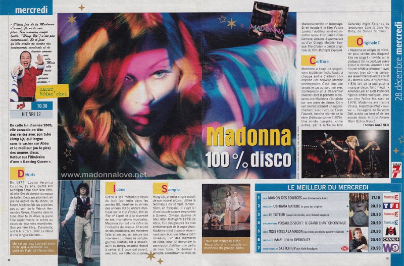 2005 - December - Tele Jours - France - Madonna 100% disco