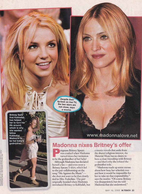 2005 - May - Intouch - USA - Madonna nixes Britney's offer
