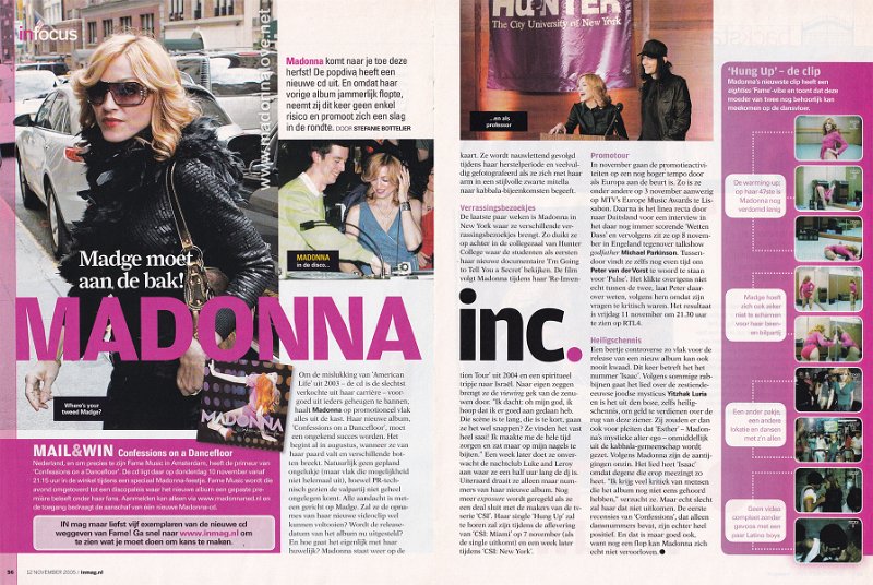 2005 - November - IN - Holland - Madge moet aan de bak! Madonna inc