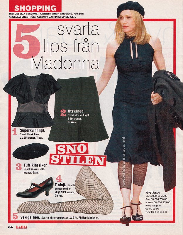 2005 - October - Halla - Sweden - 5 svarta tips fran Madonna