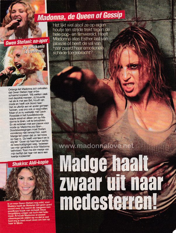 2005 - Unknown month - Unknown magazine - Holland - Madge haalt zwaar uit naar medesterren!