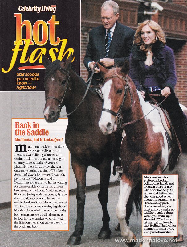 2005 - Unknown month - Unknown magazine - USA - Back in the saddle - Madonna, hot to trot again!