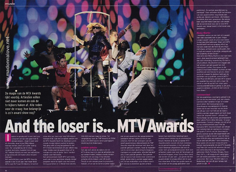2005 - Unknown month - Veronica - Holland - And the loser is… MTV Awards