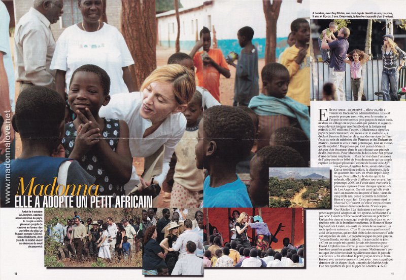 2006 - October - Gala - France - Madonna elle a adopte un petit africain