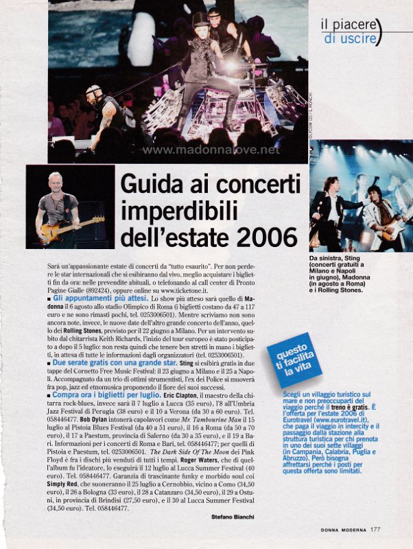 2006 - Unknown month - Donna moderna - Italy - Guida ai concerti
