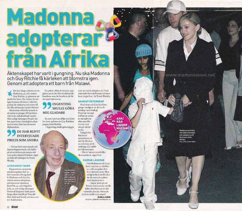 2006 - Unknown month - Klick! - Sweden - Madonna adopterar fran Afrika