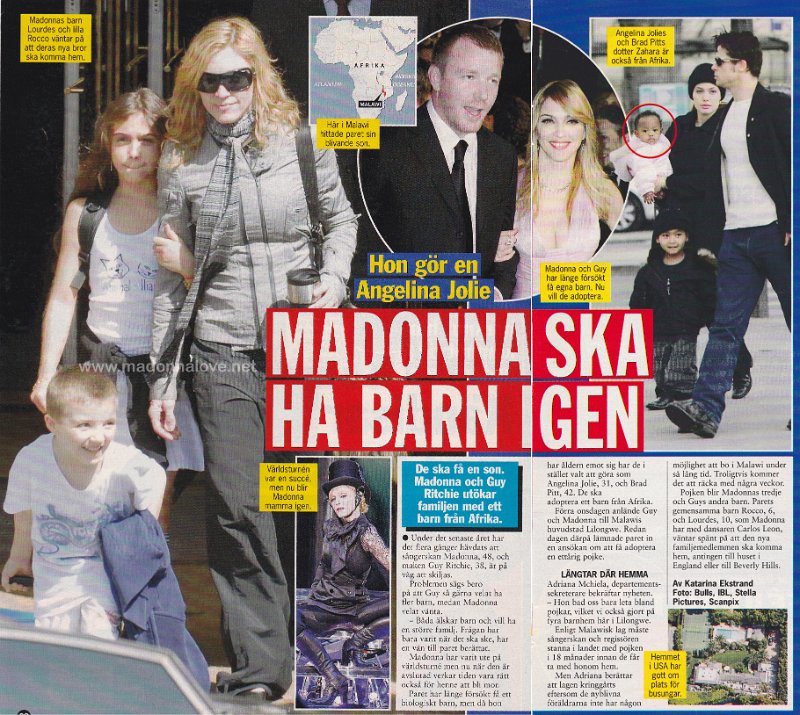 2006 - Unknown month - Unknown magazine - Sweden - Madonna ska ha barn igen