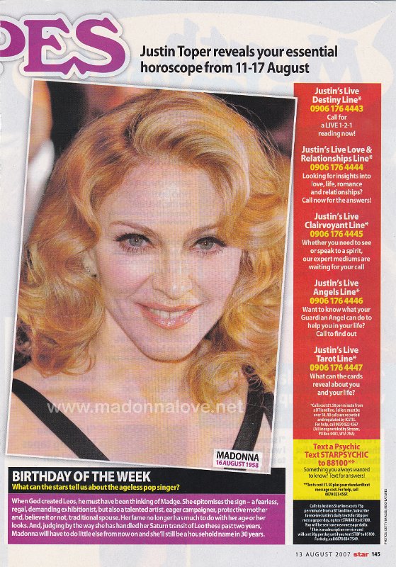 2007 - August - Star - USA - Birthday of the week