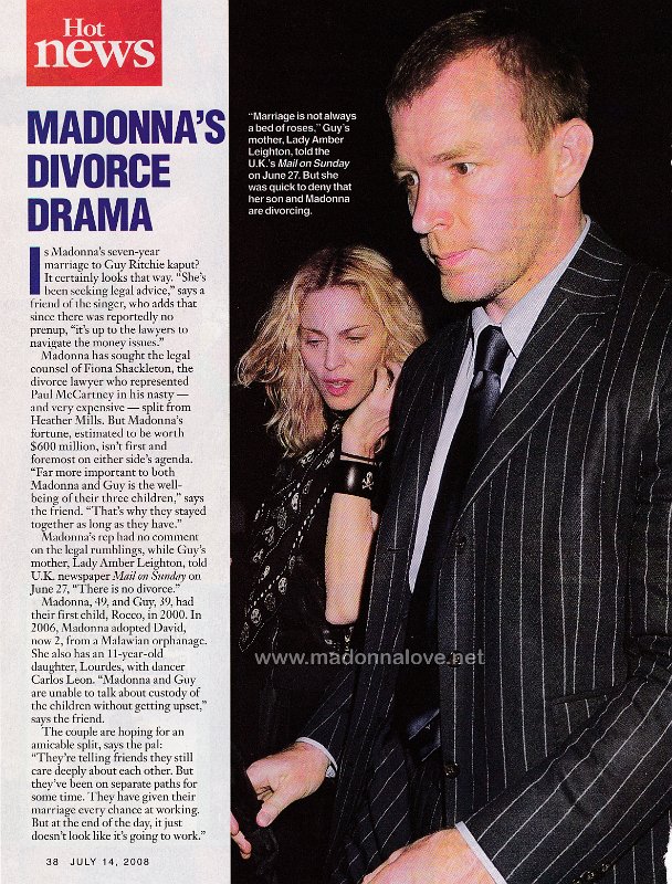 2008 - July - Life & Style - USA - Madonna's divorce drama