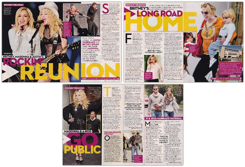 2008 - November - OK! - USA - Britney, Madonna & Justin's rockin' reunion