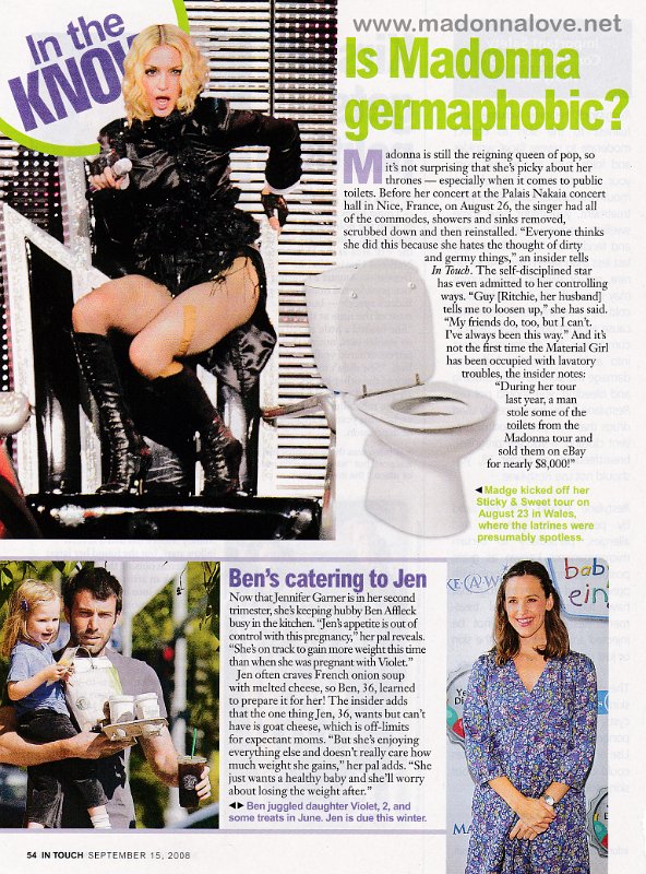 2008 - September - Intouch - USA - Is Madonna germaphobic