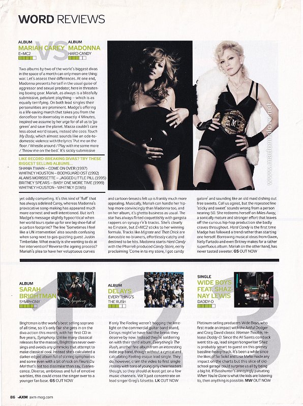 2008 - Unknown month - AXM-mag - USA - Mariah Carey vs Madonna