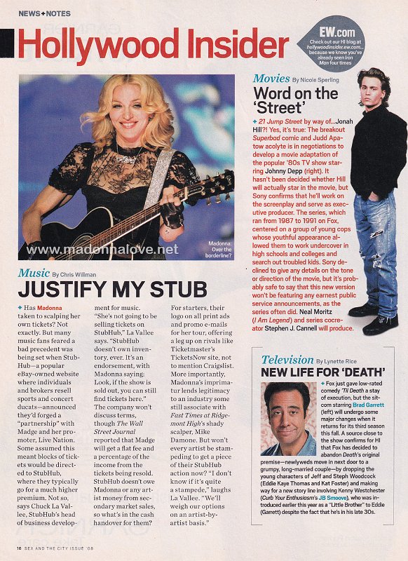 2008 - Unknown month - Sex and the city issue '08 - USA - Justify my stub