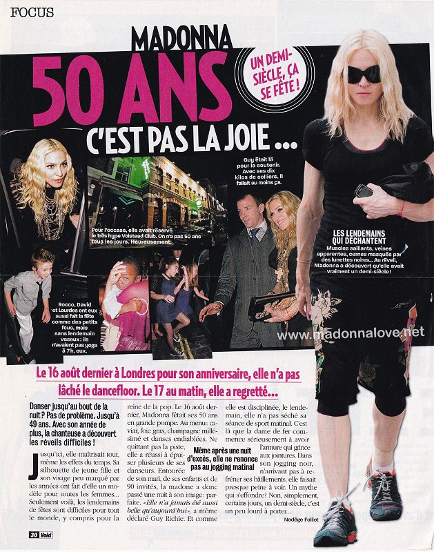 2008 - Unknown month - Voici - France - Madonna 50 ans c'est pas la joie…