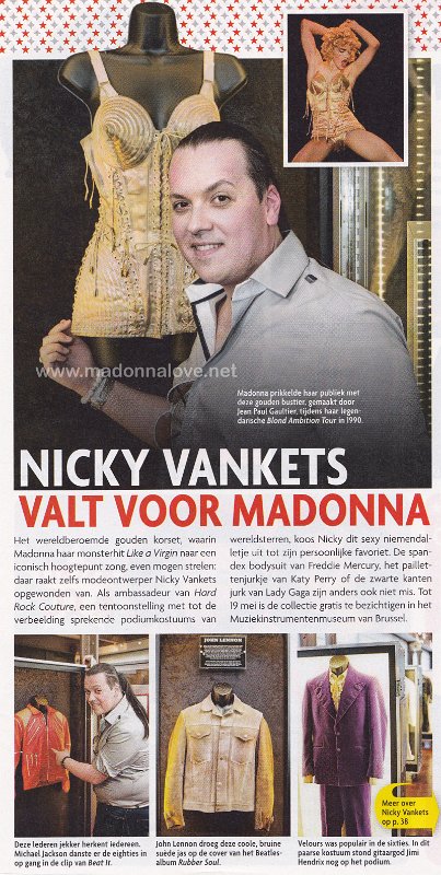 2013 - Unknown month - Unknown magazine - Belgium - Nicky Vankets valt voor Madonna