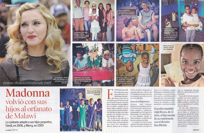 2014 - Unknown month - Semana - Spain - Madonna volvio con sus hijos al orfanato de Malawi