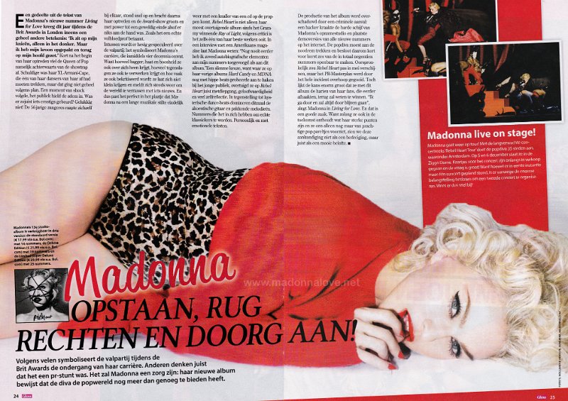 2015 - March-April - Gloss - Holland - Madonna opstaan rug rechten en doorgaan