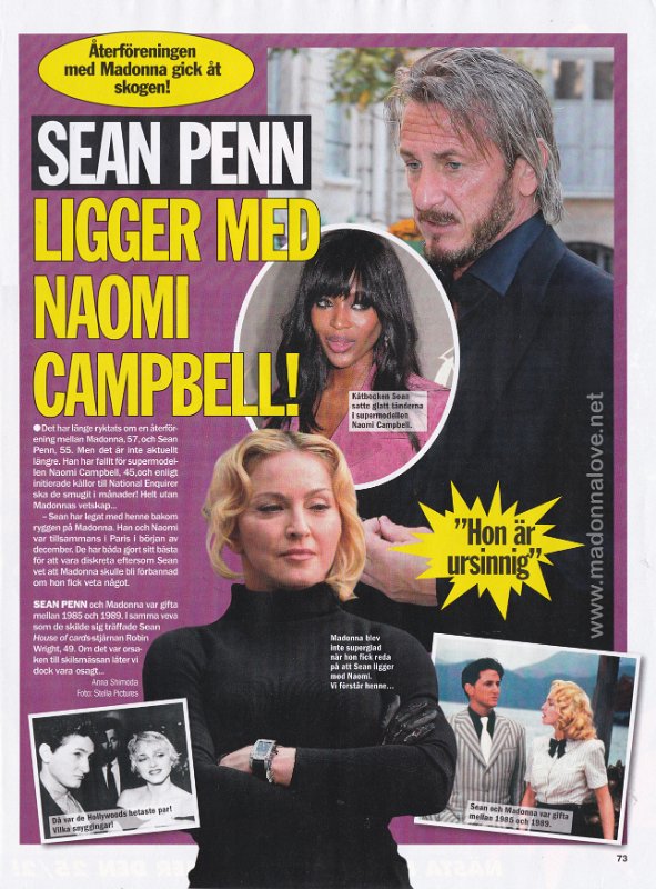 2016 - February - Hant Bild - Sweden - Sean Penn ligger med Naomi Campbell!