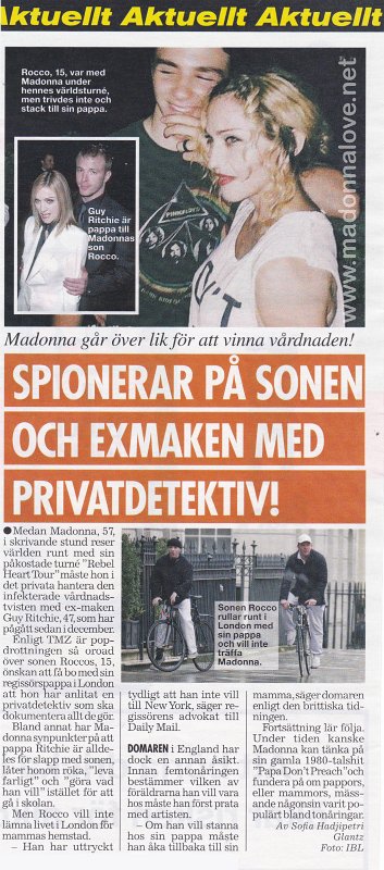 2016 - February - Hant Extra - Sweden - Spionerar pa sonen och exmaken med privatdetektiv!