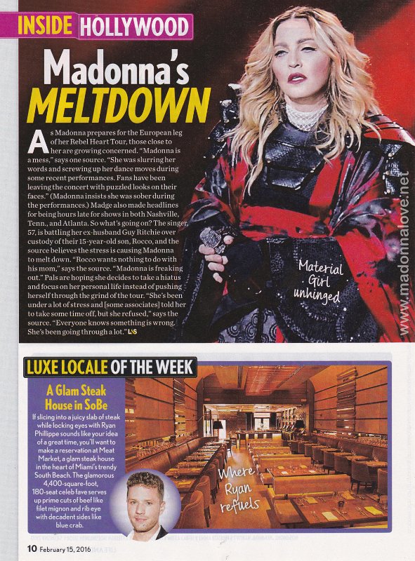 2016 - February - Life & Style - USA - Madonna's meltdown