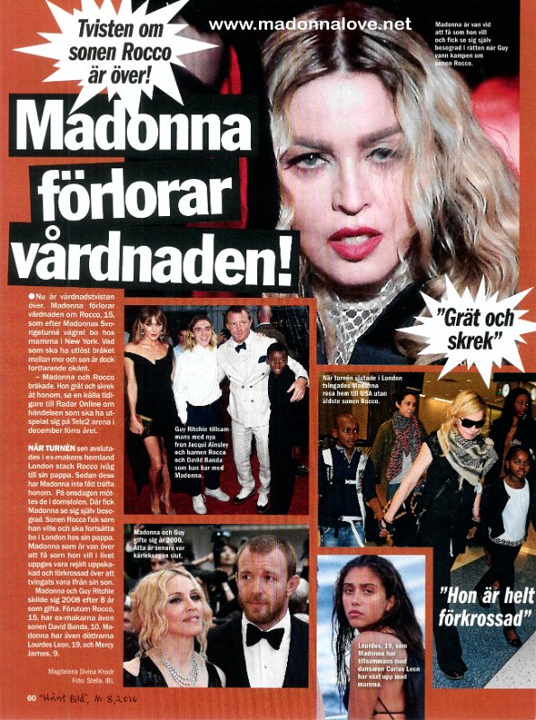 2016 - Unknown month - Hant Bild - Sweden - Madonna forlorar vardnaden