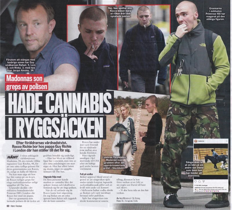 2016 - Unknown month - Hant i Veckan - Sweden - Hade cannabis i ryggsacken