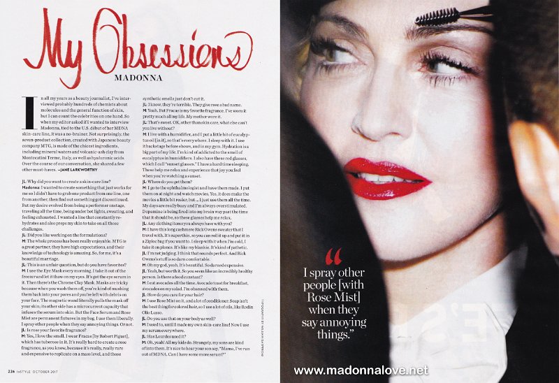 2017 - October - InStyle - USA - My obsessions Madonna