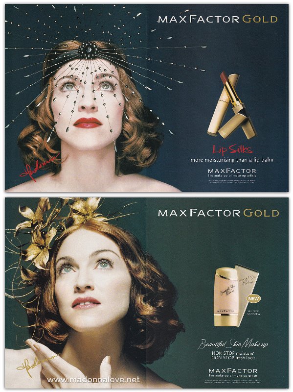 1999 - Unknown month - Cosmopolitan - USA - Max Factor advertisments Gold - Lip Silks