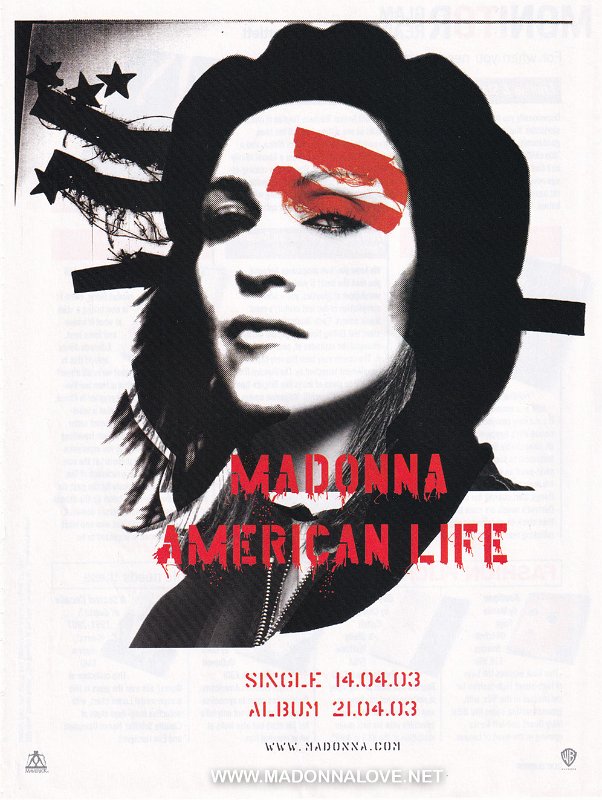 2003 - April - Glamour - UK - American Life album advertisement