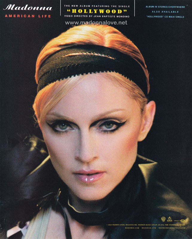 2003 - July_August - Hollywood life - USA - Madonna American Life - The new album featuring the singe 'Hollywood'