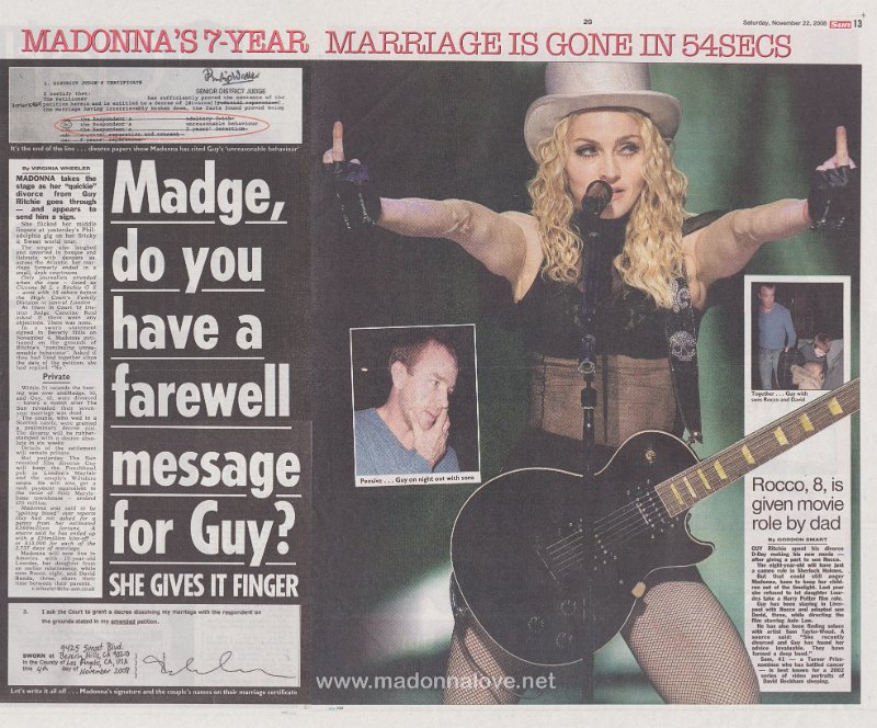 2008 - September - The Sun - UK - Madge do you have a farewell message for Guy