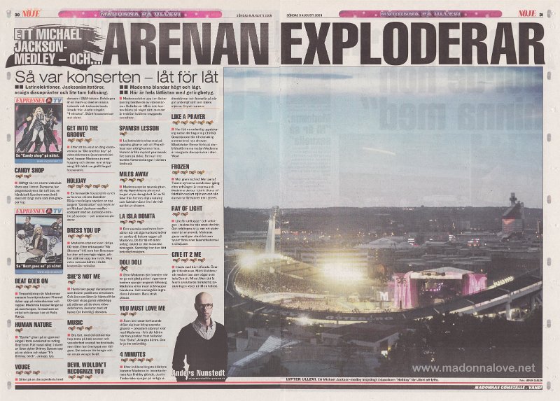 2009 - August - Expressen - Sweden - Arenan exploderar