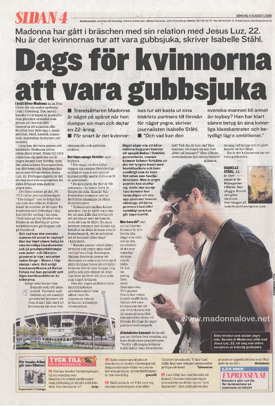 2009 - August - Expressen - Sweden - Dags for kvinnorna att vara gubbsjuka