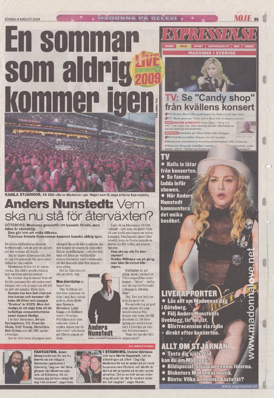 2009 - August - Expressen - Sweden - En sommar som aldrig kommer igen