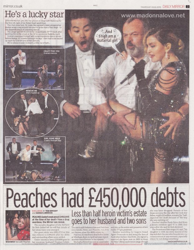 2015 - December - Daily Mirror - He's a lucky star