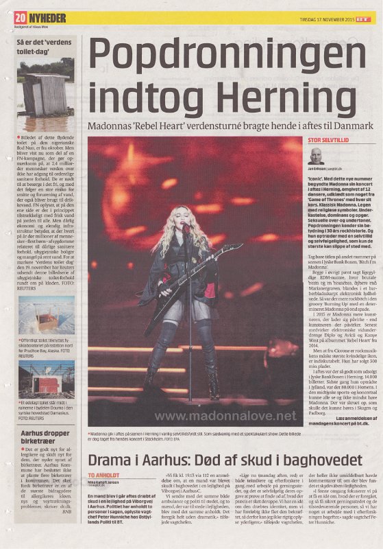 2015 - November - BT - Denmark - Popdronningen indtog Herning