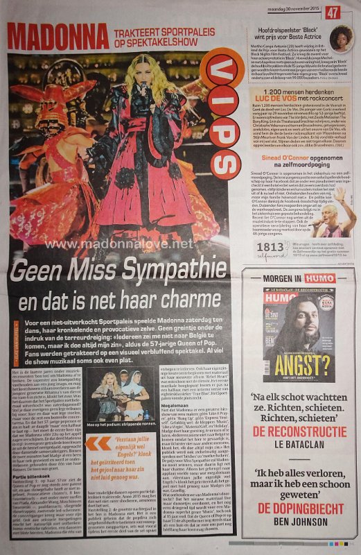 2015 - November - Het Laatste Nieuws - Belgium - Geen miss sympathie en dat is net haar charme