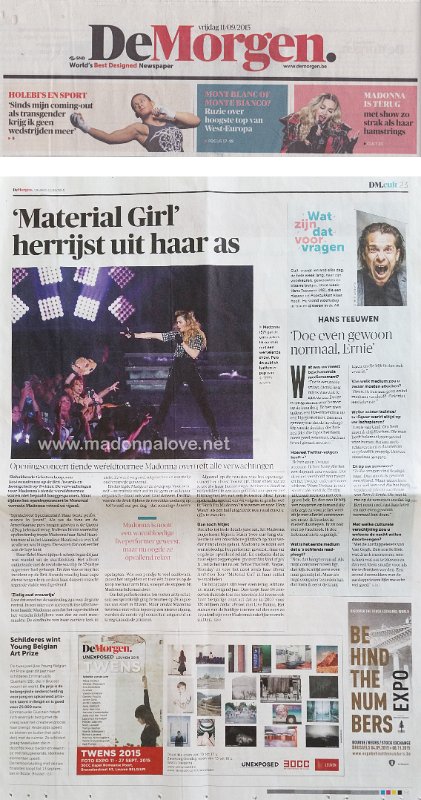 2015 - September - De Morgen - Belgium - Material girl herrijst uit haar as