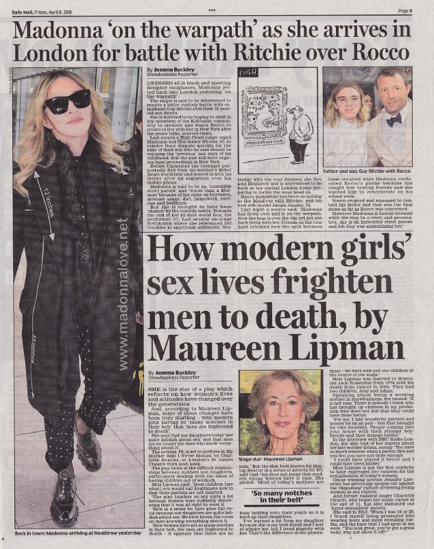 2016 - April - Daily Mail - UK - Madonna on the warpath