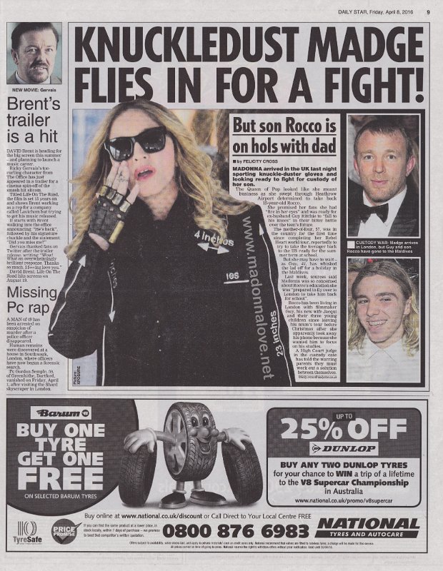 2016 - April - Daily Star - UK - Knuckledust Madge flies in for a fight!